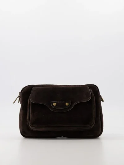 Jessa Crossbodytas Suede Dark Brown T327