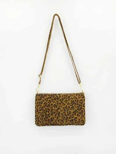 Myra Crossbody Tas Suede Leopard T308