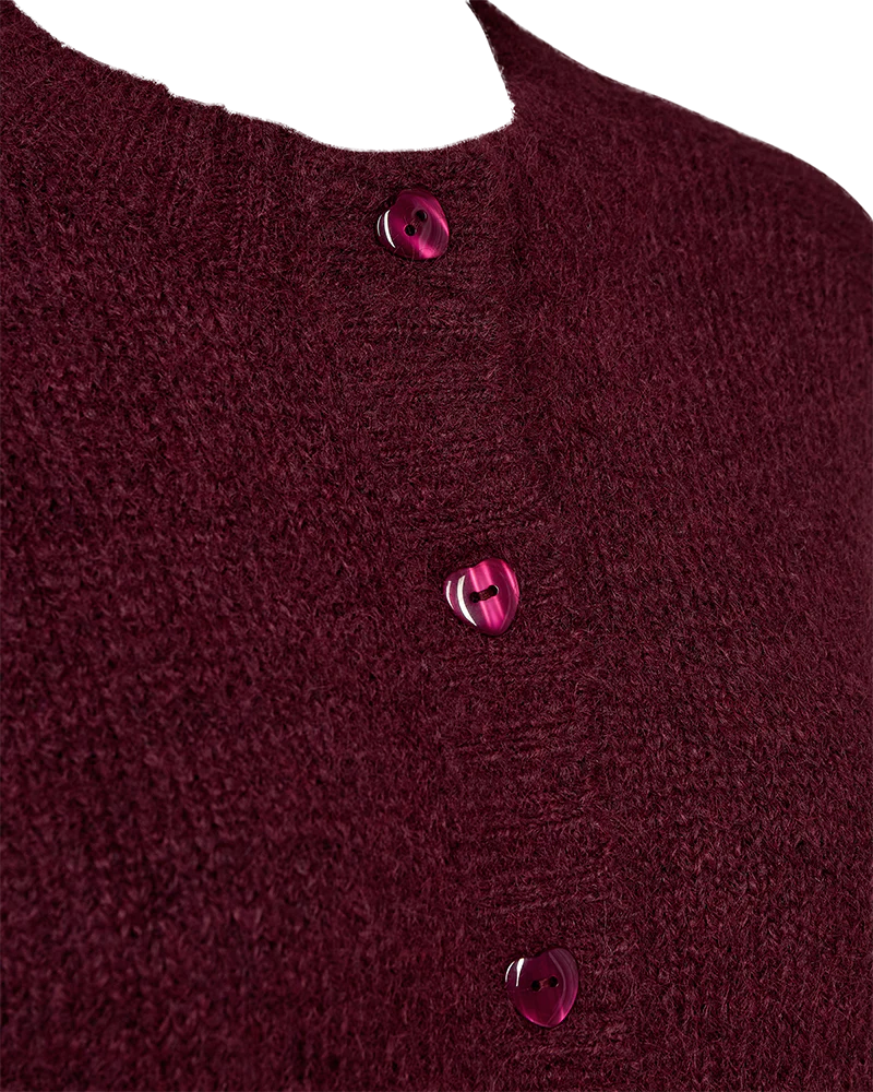 Freequent Louisa Vest port royale melange burgundy - Afbeelding 2