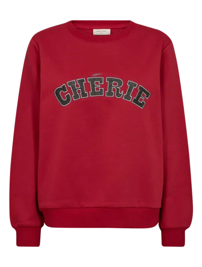 Freequent Wana Pullover chili pepper w. dark grey