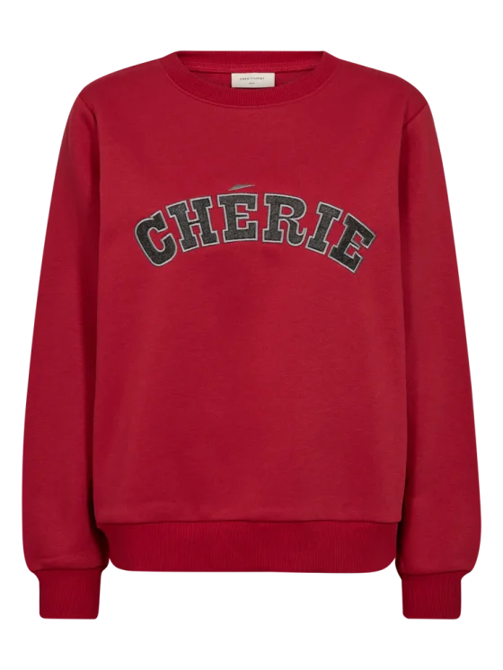 Freequent Wana Pullover chili pepper w. dark grey