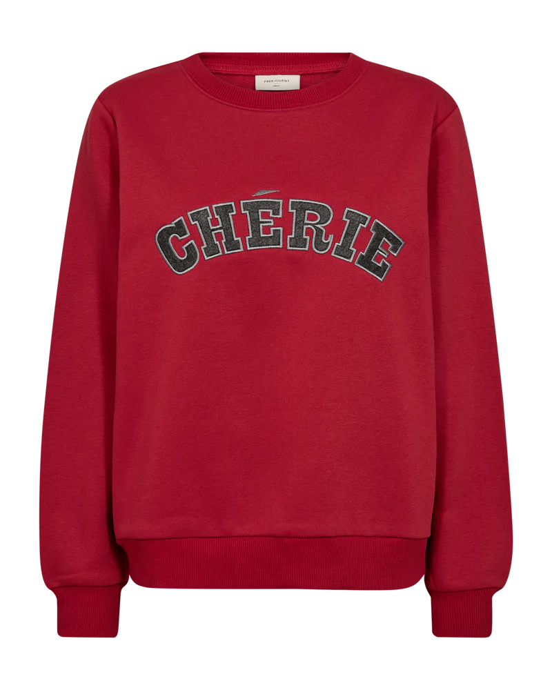Freequent Wana Pullover sweater trui chili pepper w. dark grey - Afbeelding 4