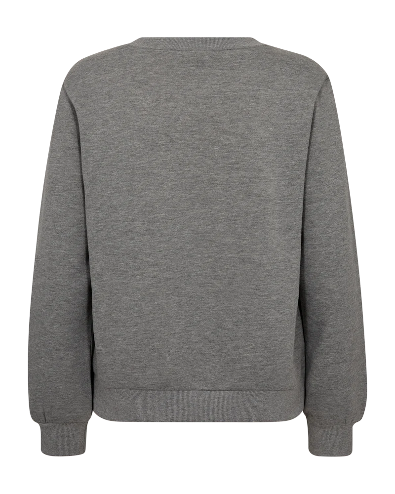 Freequent Wana Pullover sweater trui med. grey melange w. port royale - Afbeelding 8