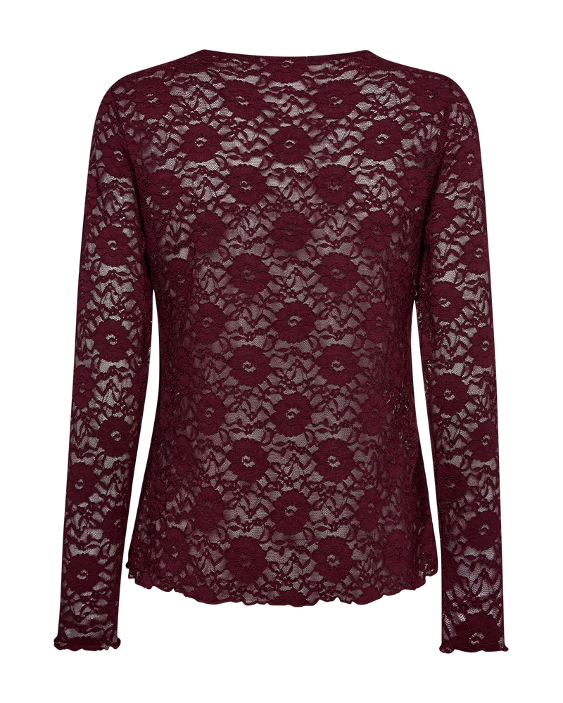 Freequent Lennon Top port royale burgundy - Afbeelding 2