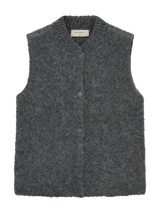 Freequent Jump Gilet dark grey melange