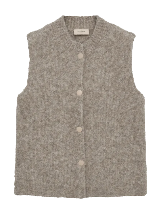 Freequent Jump Gilet desert taupe melange - Afbeelding 6