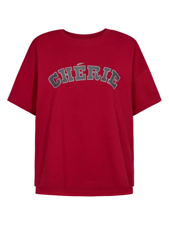 Freequent Carol Tee chili pepper w. dark grey - Afbeelding 5