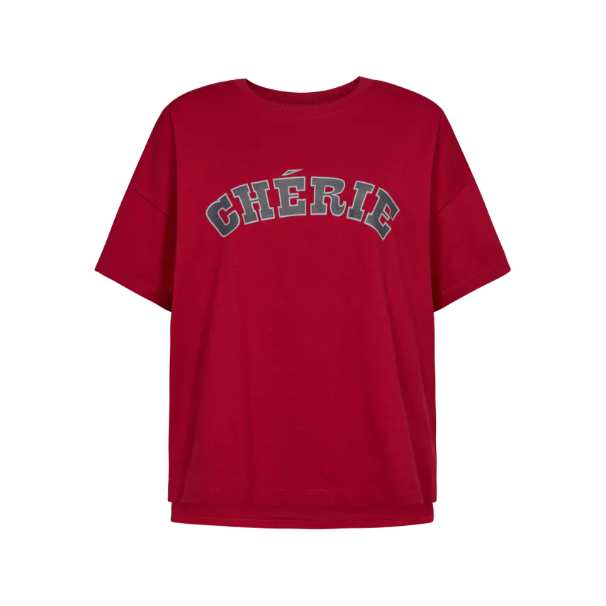 Freequent Carol Tee chili pepper w. dark grey - Afbeelding 5