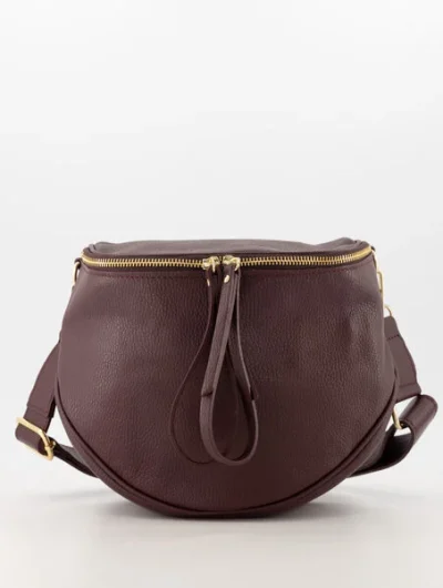 romsa crossbody tas echt leer burgundy