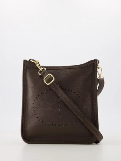 Tina Crossbody Tas leer donkerbruin T1106