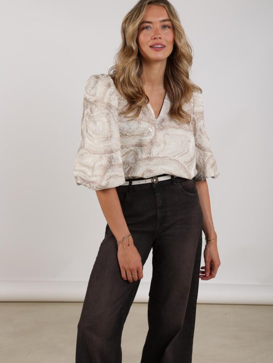 Nukus Mirthe Top off white/fango - Afbeelding 2