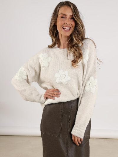 Nukus Chiaca Pullover Flower off white