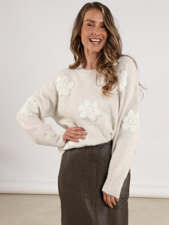 Nukus Chiaca Pullover Flower off white
