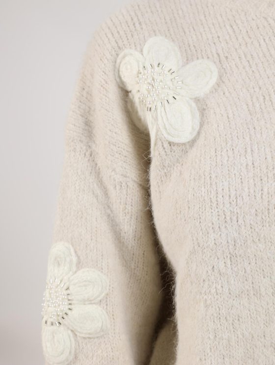 Nukus Chiaca Pullover Flower off white - Afbeelding 4