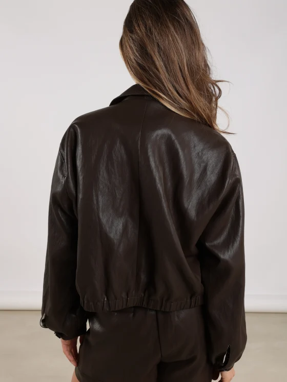 Nukus Fiene Jacket pu dark chocolate - Afbeelding 4
