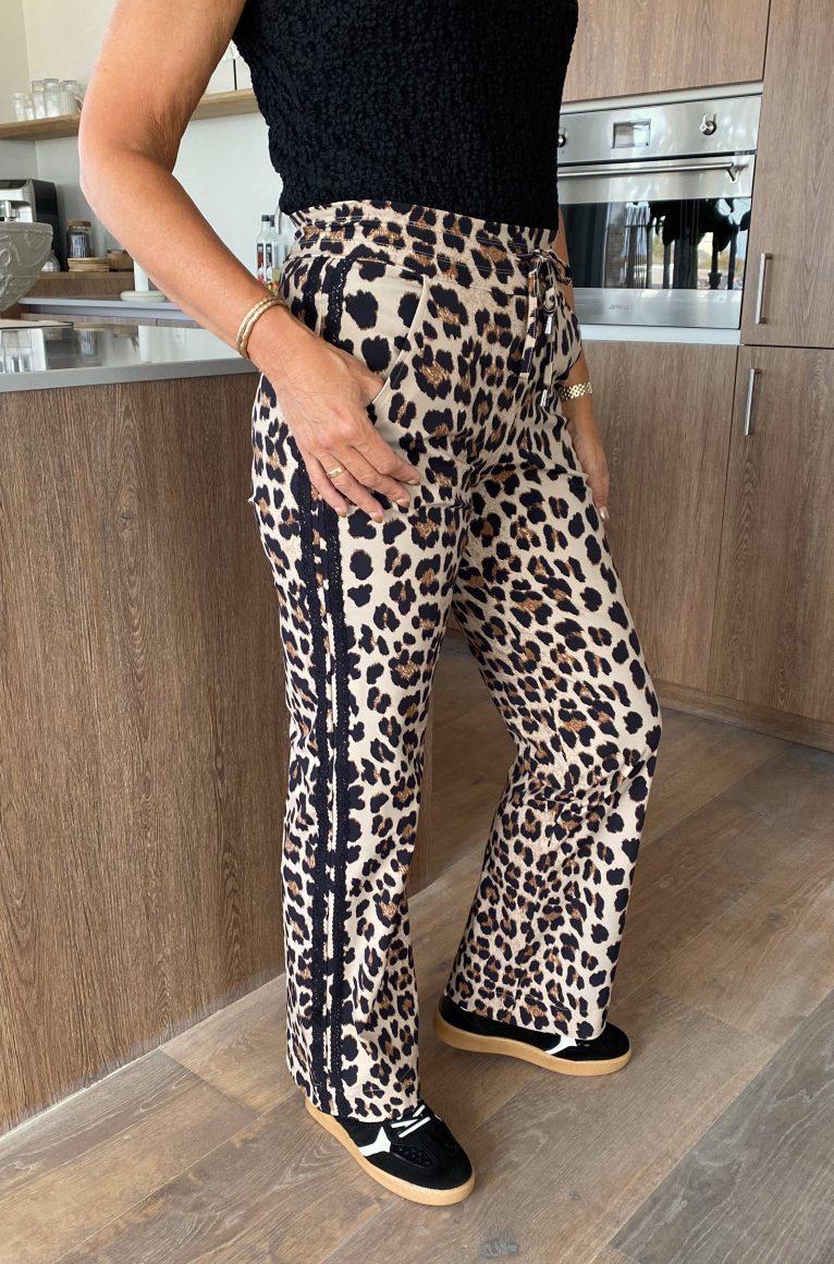 Mi Piace Travelstof Broek 202704 leopard print latte - Afbeelding 3