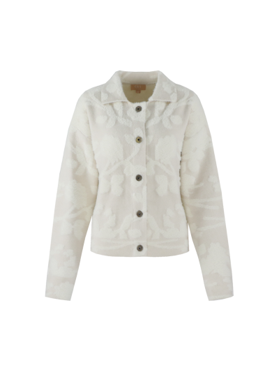 C&S Clarisse Knit Cardigan wool white / sand