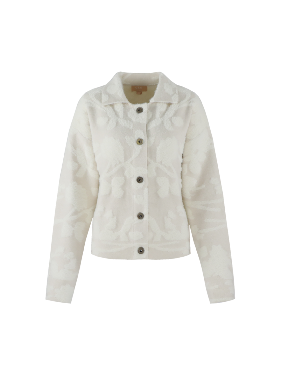 C&S Clarisse Knit Cardigan wool white / sand