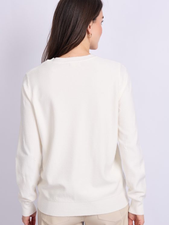 C&S Kathleen Knit Pullover wool white - Afbeelding 2