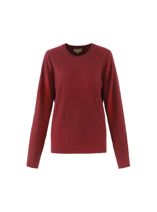 C&S Kathleen Knit Pullover amarone cabernet