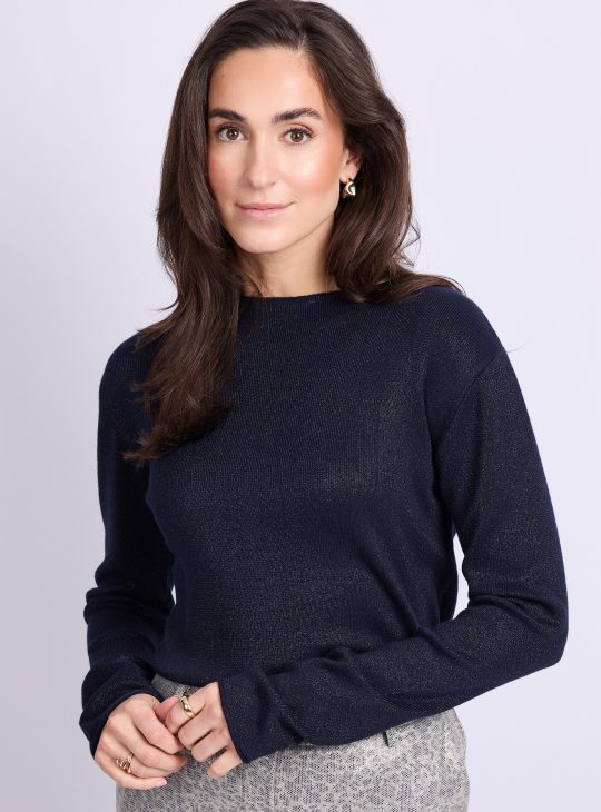 C&S Kristen Knit Pullover midnight blue