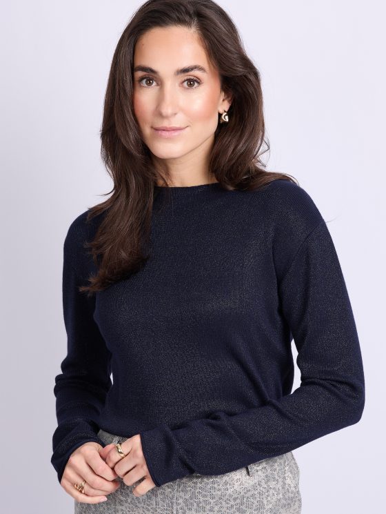 C&S Kristen Knit Pullover midnight blue