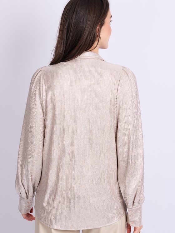 C&S Laska Blouse sand / light gold - Afbeelding 2