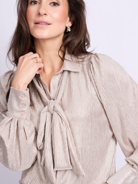 C&S Laska Blouse sand / light gold - Afbeelding 3