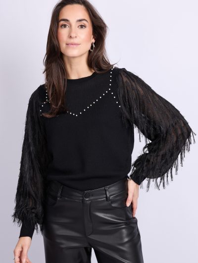 C&S Karlijn Knit Pullover zwart