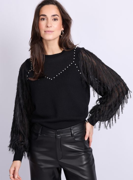 C&S Karlijn Knit Pullover zwart