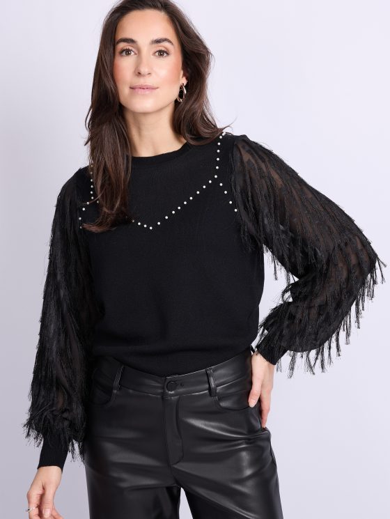C&S Karlijn Knit Pullover zwart