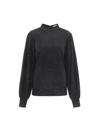 C&S Tessa-Lynn Glitter Top zwart