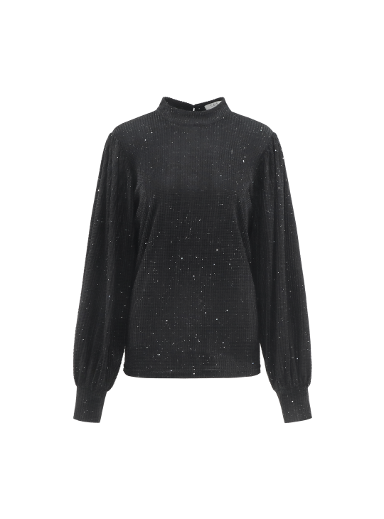 C&S Tessa-Lynn Glitter Top zwart