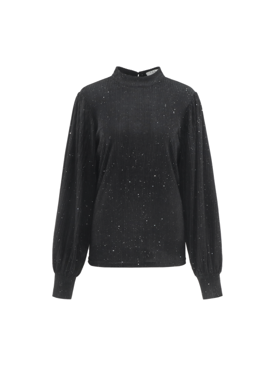 C&S Tessa-Lynn Glitter Top zwart