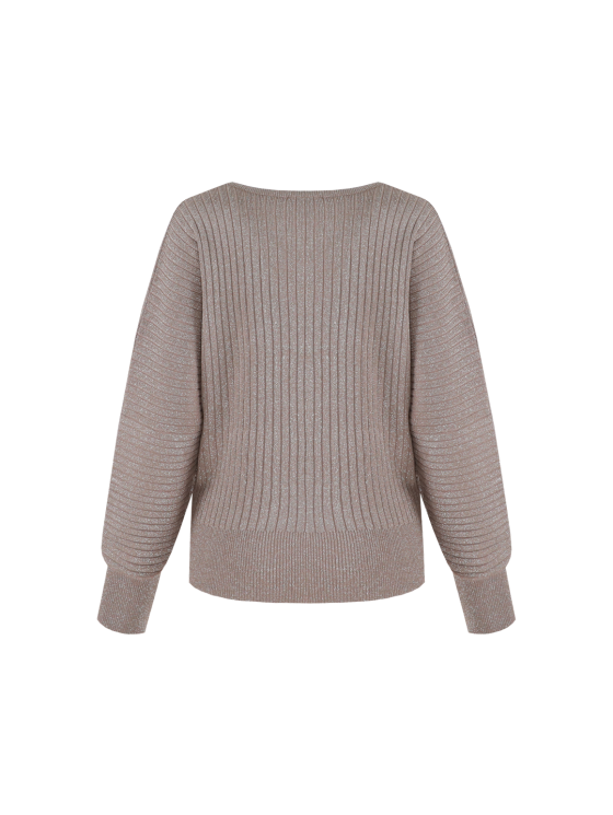 G-maxx Violetta Knitting Sweater grey brown - Afbeelding 3