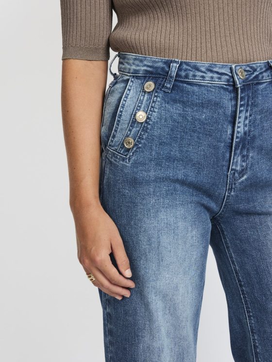 C&S Nadine Jeans Broek denim mid blue - Afbeelding 3