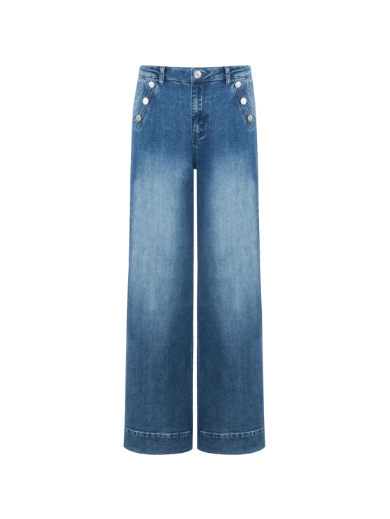 C&S Nadine Jeans Broek denim mid blue - Afbeelding 4