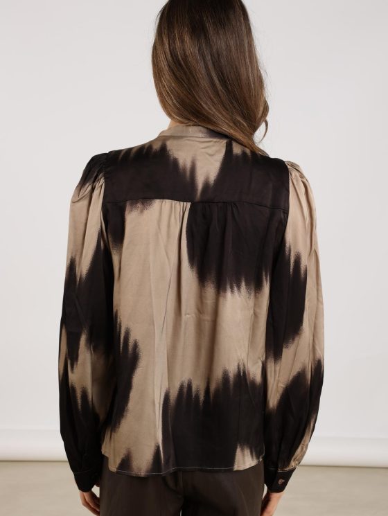 Nukus Lizzy Blouse sand / dark chocolate - Afbeelding 3