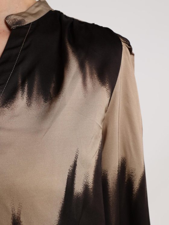 Nukus Lizzy Blouse sand / dark chocolate - Afbeelding 4