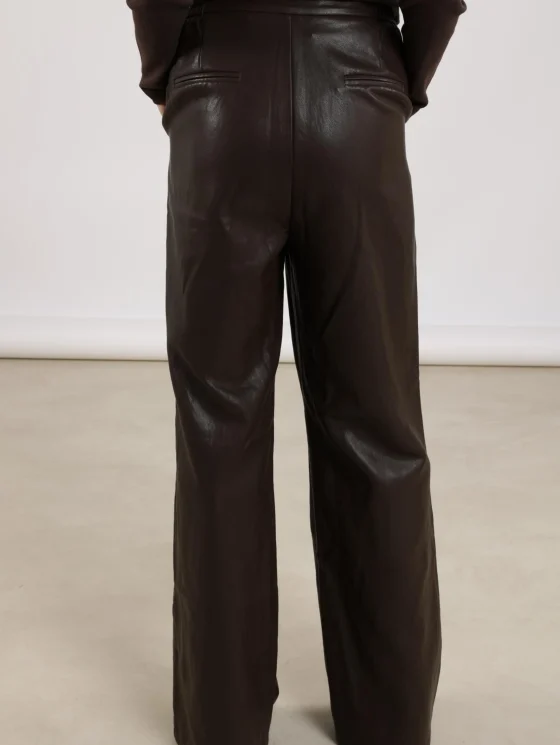 Nukus Fenna PU Broek dark chocolate - Afbeelding 5