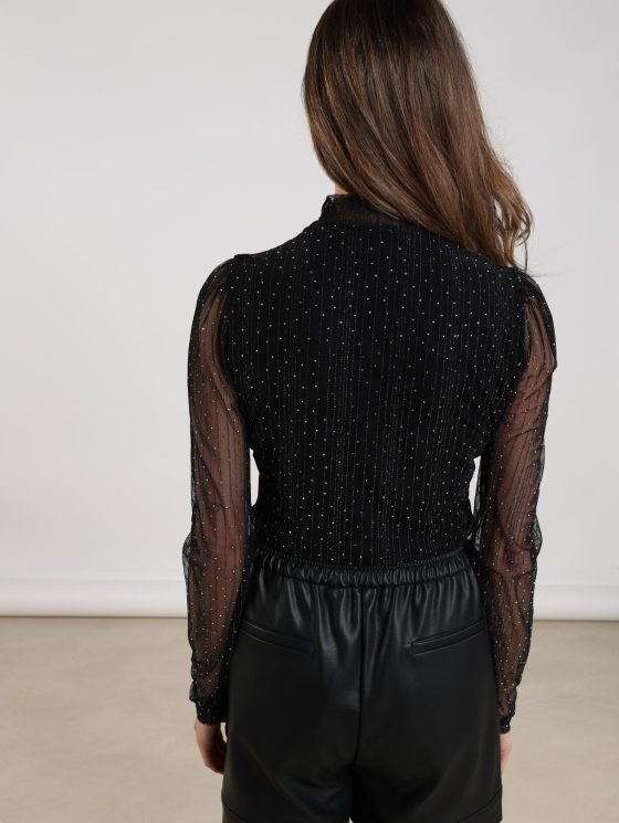 Nukus Puck Top Strass zwart - Afbeelding 3