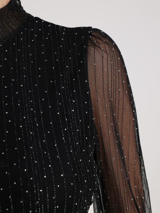 Nukus Puck Top Strass zwart - Afbeelding 4