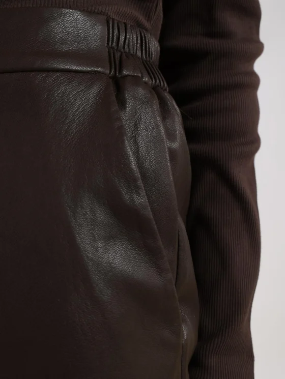 Nukus Fenna PU Broek dark chocolate - Afbeelding 6