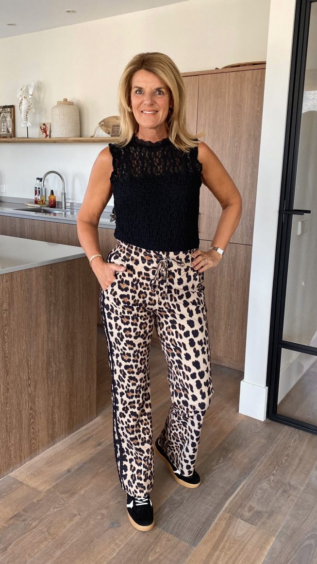 Mi Piace Travelstof Broek 202704 leopard print latte - Afbeelding 4