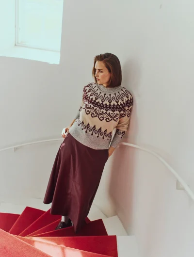 Freequent Merla Pullover moonbeam melange w. medium grey
