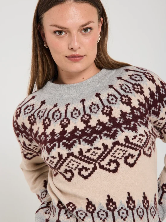 Freequent Merla Pullover moonbeam melange w. medium grey - Afbeelding 3