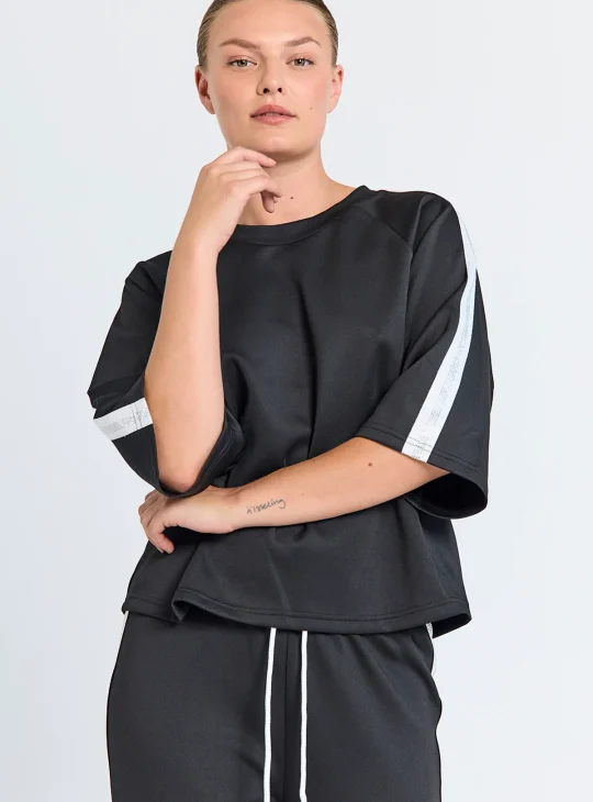 Freequent Malacy Pullover black w. star offwhite