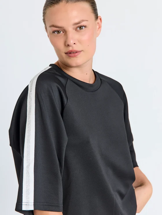 Freequent Malacy Pullover black w. star offwhite - Afbeelding 2