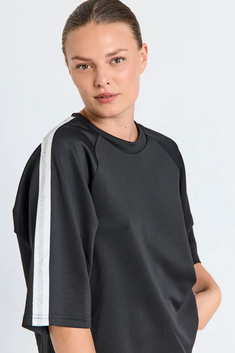 Freequent Malacy Pullover black w. star offwhite - Afbeelding 2