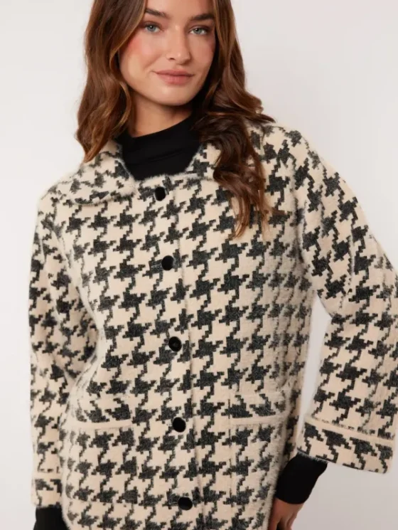 G-maxx Sana Knitting Jacket zand / zwart - Afbeelding 2
